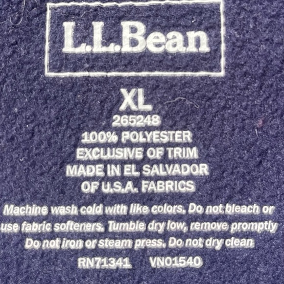 Vintage LL Bean Navy Blue Polartec Fleece Men Size XL - Picture 4 of 11